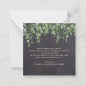 Budget Rustic Wedding Foliage Greenery Dank u Notitiekaartje (Achterkant)