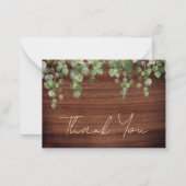 Budget Rustic Wedding Greenery Dank u Notitiekaartje (Voorkant)