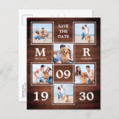 Budget Rustic Wedding Photo Collage Save the Date (Voorkant / Achterkant)