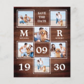 Budget Rustic Wedding Photo Collage Save the Date (Voorkant)