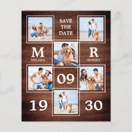 Budget Rustic Wedding Photo Collage Save the Date