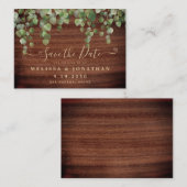 Budget Rustic Wedding Save the Date Eucalyptus Notitiekaartje (Voorkant / Achterkant)