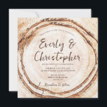 Budget Rustic Wedding Wood snijdt Slice  Kaart<br><div class="desc">Leg de rustieke elegantie van uw bruiloft vast met de budget rustieke bruiloft hout gesneden plak uitnodiging. Deze uitnodiging is geïnspireerd door de natuurlijke schoonheid van houtsnede plakken, het creëren van een uniek en betoverend ontwerp dat de toon zal zetten voor uw speciale dag. De bedrukte textuur van de houtplakjes...</div>