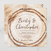 Budget Rustic Wedding Wood snijdt Slice  Kaart (Voorkant / Achterkant)