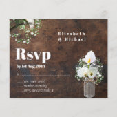 Budget Rustic White Calla Lily Wedding RSVP (Voorkant)