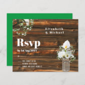 Budget Rustic White Calla Lily Wedding RSVP (Voorkant / Achterkant)