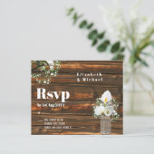 Budget Rustic White Calla Lily Wedding RSVP (Staand voorkant)