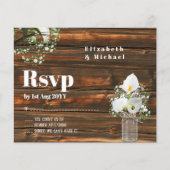 Budget Rustic White Calla Lily Wedding RSVP (Voorkant)