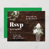 Budget Rustic White Calla Lily Wedding RSVP (Voorkant / Achterkant)