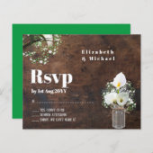 Budget Rustic White Calla Lily Wedding RSVP (Voorkant / Achterkant)