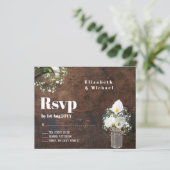 Budget Rustic White Calla Lily Wedding RSVP (Staand voorkant)