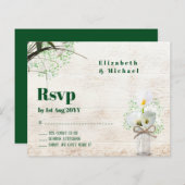 Budget Rustic White Calla Lily Wedding RSVP (Voorkant / Achterkant)