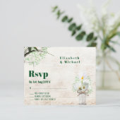 Budget Rustic White Calla Lily Wedding RSVP (Staand voorkant)