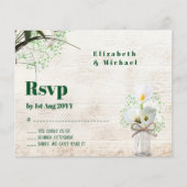Budget Rustic White Calla Lily Wedding RSVP (Voorkant)