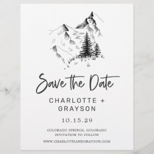 Budget Rustic Wilderness Save the Date Uitnodiging Flyer