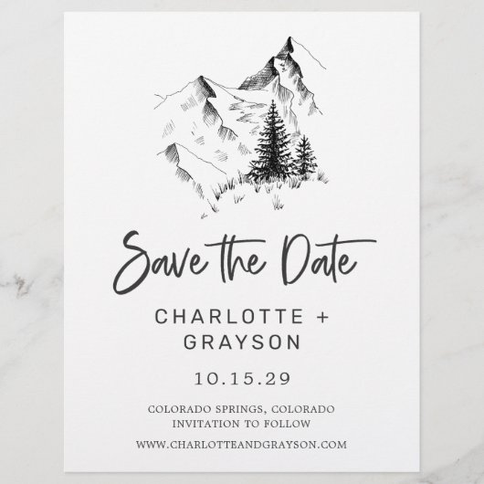 Budget Rustic Wilderness Save the Date Uitnodiging Flyer (Voorkant)