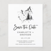 Budget Rustic Wilderness Save the Date Uitnodiging Flyer (Voorkant)