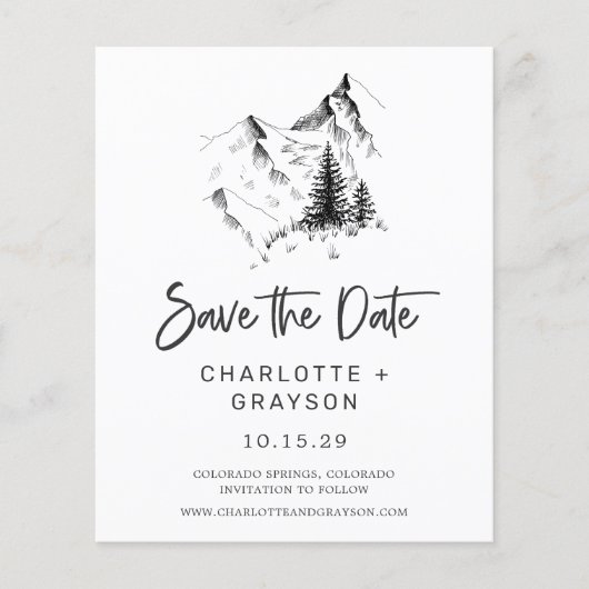 Budget Rustic Wilderness Save the Date Uitnodiging Flyer (Voorkant)