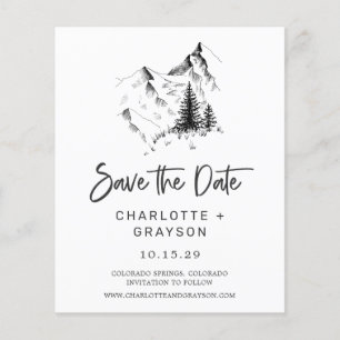 Budget Rustic Wilderness Save the Date Uitnodiging Flyer