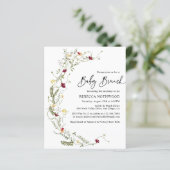 Budget Rustic Wildflower Baby Brunch Uitnodiging (Staand voorkant)