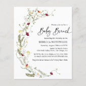 Budget Rustic Wildflower Baby Brunch Uitnodiging (Voorkant)