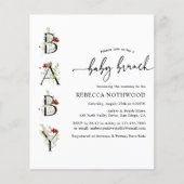 Budget Rustic Wildflower Baby Brunch Uitnodiging (Voorkant)