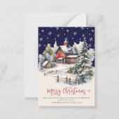 Budget  Rustic Winter 3 Foto's Prettig Kerstfeest Notitiekaartje (Voorkant)