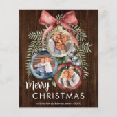 Budget Rustic Wood 3 Fotokerstsierkaartje (Voorkant)