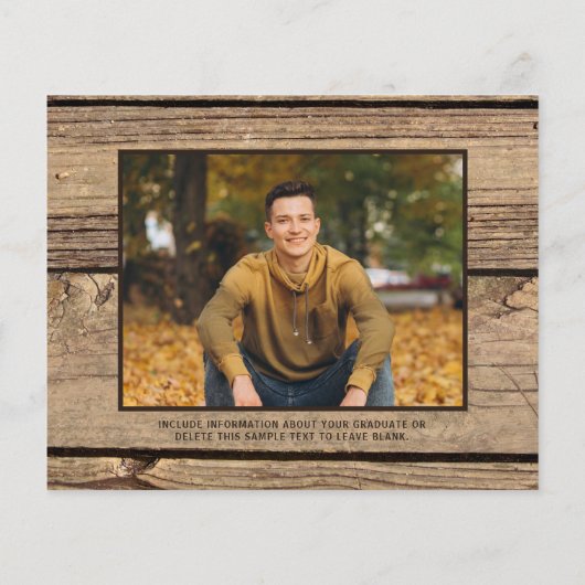 Budget Rustic Wood Afstuderen 4 Foto aankondiging (Achterkant)