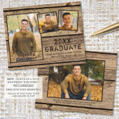 Budget Rustic Wood Afstuderen 4 Foto aankondiging