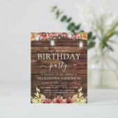 Budget Rustic Wood Autumn Sunflower 30th Birthday (Staand voorkant)