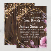 Budget Rustic Wood Background Wedding Kaart (Voorkant / Achterkant)