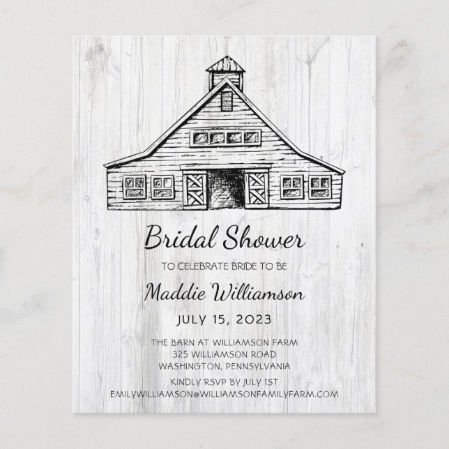 Budget Rustic Wood Barn Bridal Shower (Voorkant)