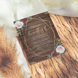 Budget Rustic Wood Burgundy & Geometric Wedding