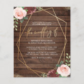Budget Rustic Wood Burgundy & Geometric Wedding (Voorkant)