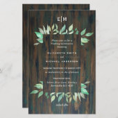 BUDGET Rustic Wood Greenery Wedding Invitations A9 (Voorkant / Achterkant)