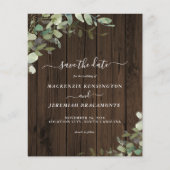 Budget Rustic Wood Greenery Wedding Save the Date (Voorkant)
