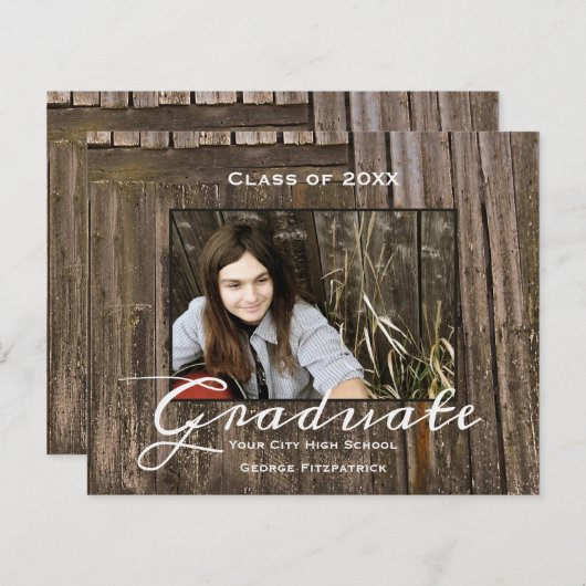 Budget Rustic Wood High School Graduation (Voorkant / Achterkant)