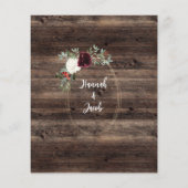 Budget Rustic Wood Kerstbruiloft Uitnodiging (Achterkant)