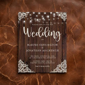 Budget Rustic Wood Lace String Lights Wedding