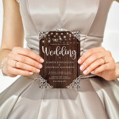 Budget Rustic Wood Lace String Lights Wedding