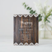 BUDGET Rustic Wood Lace Weddenschap (Staand voorkant)