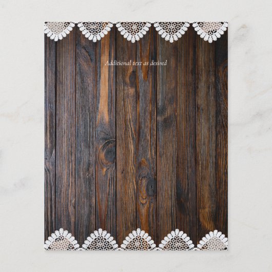 BUDGET Rustic Wood Lace Weddenschap (Achterkant)