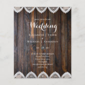 BUDGET Rustic Wood Lace Weddenschap (Voorkant)