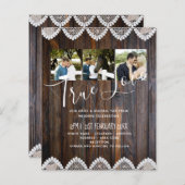 BUDGET Rustic Wood Lace Weddenschap (Voorkant / Achterkant)