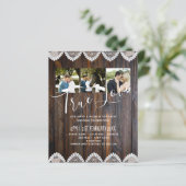 BUDGET Rustic Wood Lace Weddenschap (Staand voorkant)