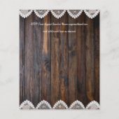BUDGET Rustic Wood Lace Weddenschap (Achterkant)