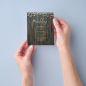 BUDGET RUSTIC WOOD LIGHTS LACE Wedding Invite Flye Flyer (Hand)
