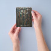 BUDGET RUSTIC WOOD LIGHTS LACE Wedding Invite Flyer (Hand)