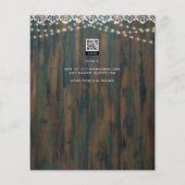 BUDGET RUSTIC WOOD LIGHTS LACE Wedding Invite Flyer (Achterkant)
